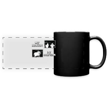 Capybara Amoureux Mon Problème Mon Pictogramme Papa Maman - Mug panoramique uni - noir - Devant