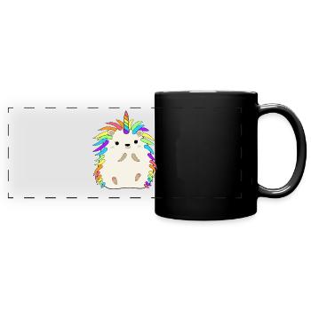 Rainbow Hedgehog Unicorn Funny Pet Animal Lover - Panorama-Tasse farbig - Schwarz - Vorne