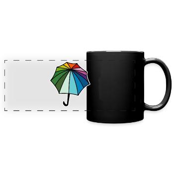 Rainbow Umbrella Umbrellas - Panorama-Tasse farbig - Schwarz - Vorne