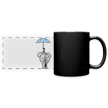 Elephant with Umbrella Elephants - Panorama-Tasse farbig - Schwarz - Vorne