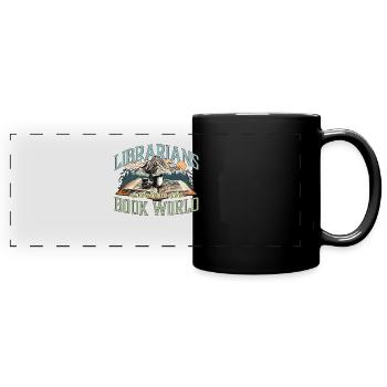 Librarians Are The Heroes Of Bookworm Librarians - Full Colour Panoramic Mug - black - Front