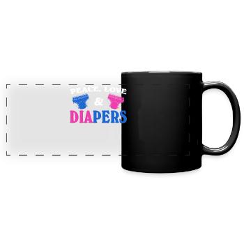 Diapers Pregnancy Announcement Baby - Full Colour Panoramic Mug - black - Front