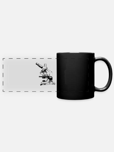 Microscopy Scientist Biologist Microscope - Panorama-Tasse farbig - Schwarz