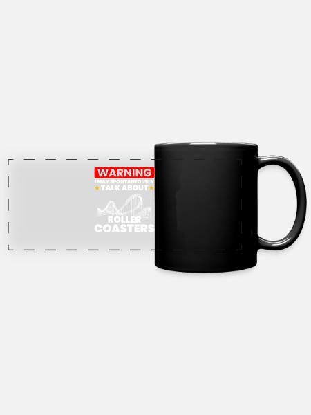 talk spontaneously rollercoasters - Panorama-Tasse farbig - Schwarz