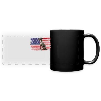 whippet dog American Flag - Full Colour Panoramic Mug - black - Front