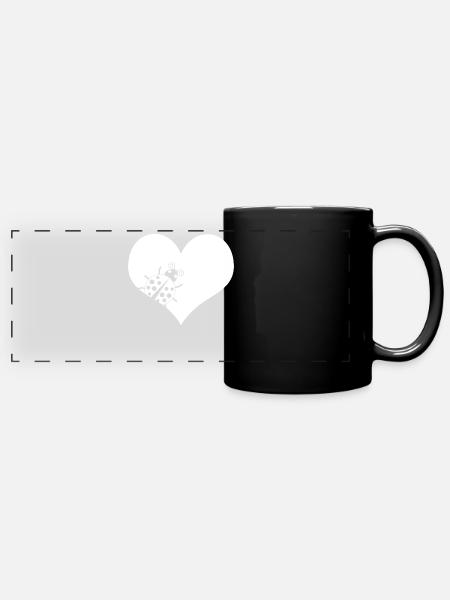 Ladybug Heart Ladybugs - Panorama-Tasse farbig - Schwarz