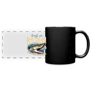 Musky Fishing Trust Aucun poisson ne croit amateur de pêche - Mug panoramique uni - noir - Devant