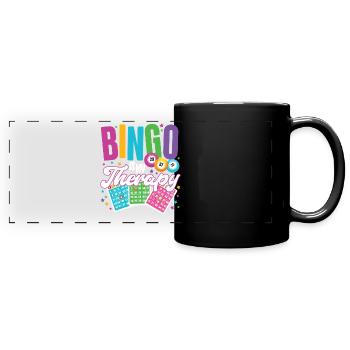 Le bingo est ma thérapie - Mug panoramique uni - noir - Devant