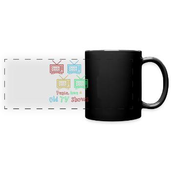Télévision rétro des années 90 des années 80 - Mug panoramique uni - noir - Devant