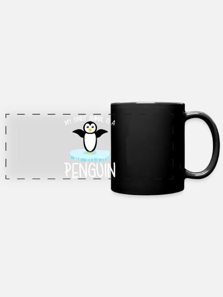 Penguin Cute Penguins - Panorama-Tasse farbig - Schwarz