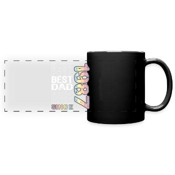 Bester Papa der Welt seit 1987 Vatertag - Panorama-Tasse farbig - Schwarz - Vorne