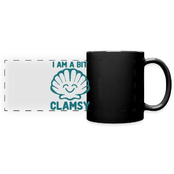 Clams Clam Seashells Sea Shell - Full Colour Panoramic Mug - black - Front