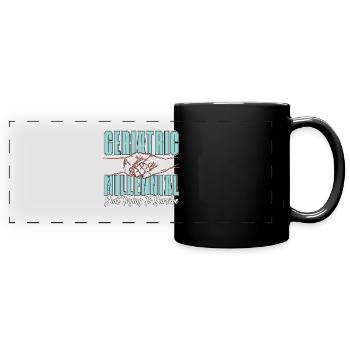 Geriatric Millennial Just Trying To Caregiver - Panorama-Tasse farbig - Schwarz - Vorne