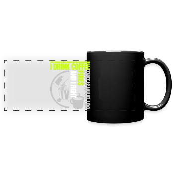 Pompier Jeune pompier Pompier - Mug panoramique uni - noir - Devant