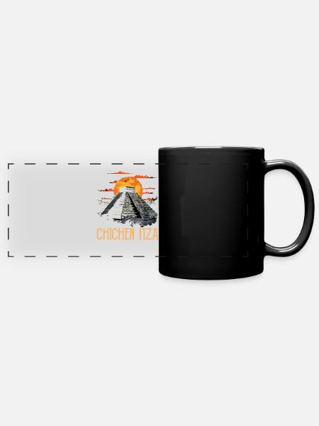 chichen itza mexico - Panorama-Tasse farbig - Schwarz