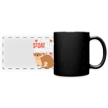 Drôle de belette à queue courte hermine hermine animal - Mug panoramique uni - noir - Devant