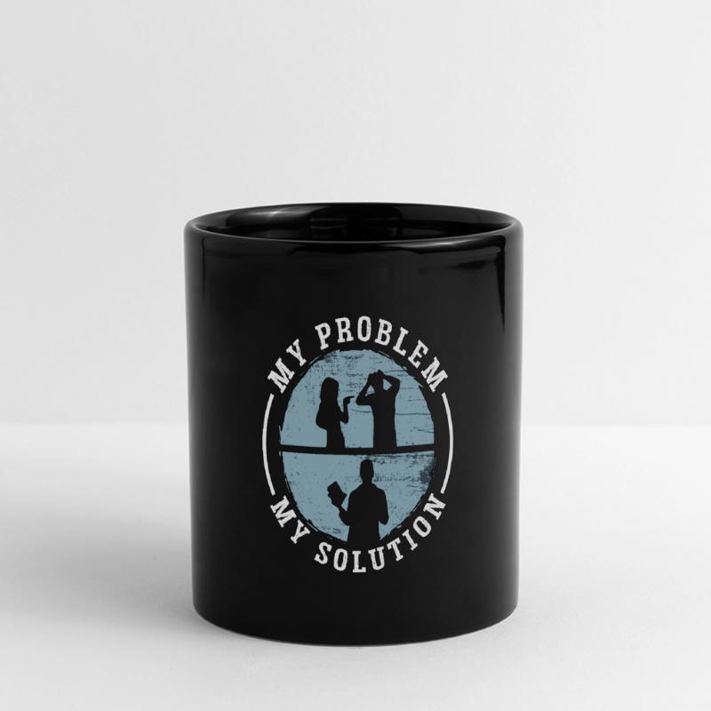Book Editor My Problem My Solution Pictogram Dad Panorama-Tasse farbig
