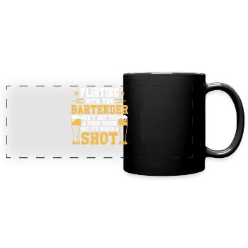 Bartender Mixologist Flirting With - Full Colour Panoramic Mug - black - Front