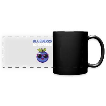 blueberry whisperer, blueberry - Panorama-Tasse farbig - Schwarz - Vorne
