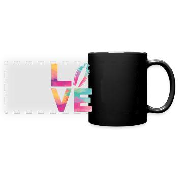 Bartender Mixologist Watercolor - Full Colour Panoramic Mug - black - Front
