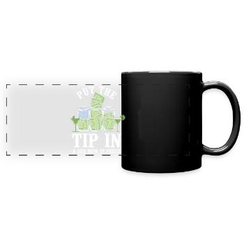 Bartender Mixologist Put The Tip - Panorama-Tasse farbig - Schwarz - Vorne
