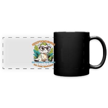 Réceptionniste Receptionsaurus comme un employé de bureau - Mug panoramique uni - noir - Devant