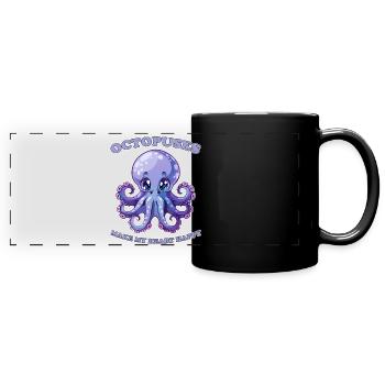 Lustiges Kraken Kopffüßer Tintenfisch Geschenk - Panorama-Tasse farbig - Schwarz - Vorne
