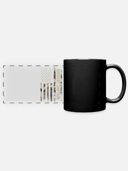 airboat american flag - Panorama-Tasse farbig - Schwarz