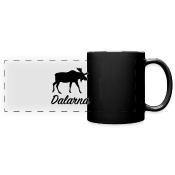 Dalécarlie, Orignal, Suède, Région de Län, Silhouette - Mug panoramique uni - noir - Devant