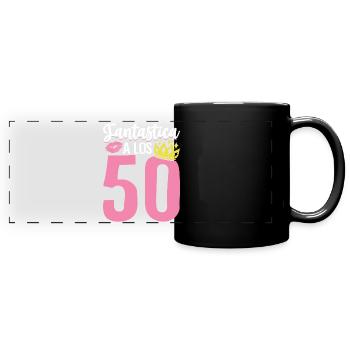 Fantastica 50 cumpleaños nacido en 1974 50 - Panorama-Tasse farbig - Schwarz - Vorne