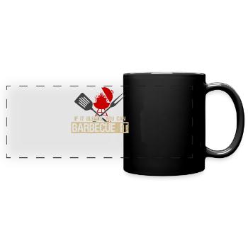 BBQ Barbecue Meat Steak - Panorama-Tasse farbig - Schwarz - Vorne