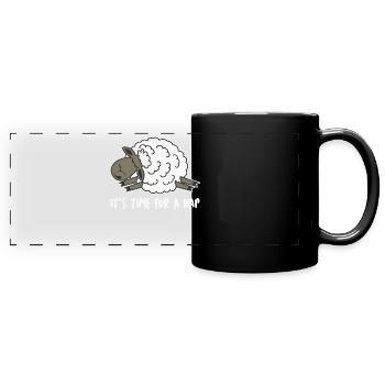 Sleeping Sheep - Full Colour Panoramic Mug - black - Front