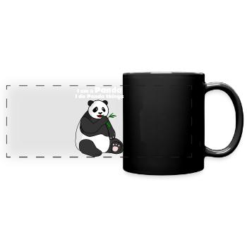 Giant Panda with Bamboo Panda Bear - Panorama-Tasse farbig - Schwarz - Vorne