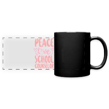 Conseillère scolaire Girl Peace Love - Mug panoramique uni - noir - Devant