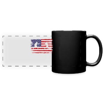 Fencing american flag Combat Fighting, Fencer - Panorama-Tasse farbig - Schwarz - Vorne