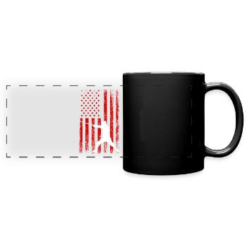Fencing american flag Combat Fighting, Fencer - Panorama-Tasse farbig - Schwarz - Vorne