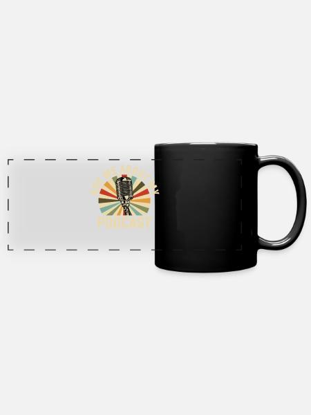 Podcast Podcaster - Panorama-Tasse farbig - Schwarz