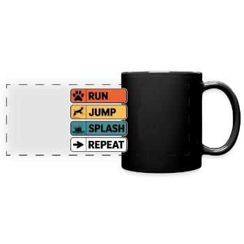 Dock Diving Dire Dog Diving Dock Diving Cadeau - Mug panoramique uni - noir - Devant