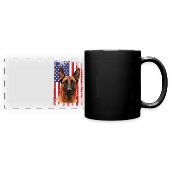 Belgian Malinois - Panorama-Tasse farbig - Schwarz - Vorne