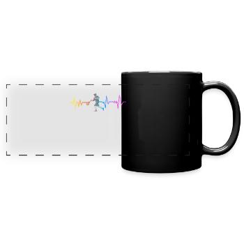 Funny Tennis Player Racket - Panorama-Tasse farbig - Schwarz - Vorne