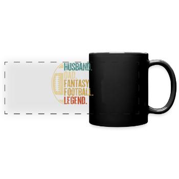 Ehemann Papa Fantasy Fußball Legende Retro FFL - Panorama-Tasse farbig - Schwarz - Vorne