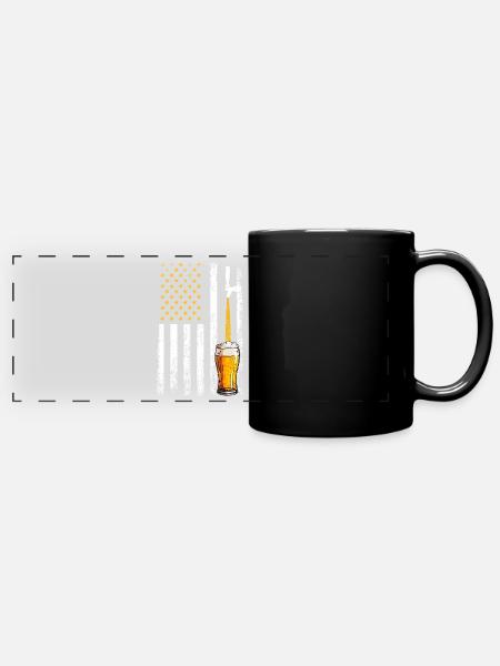 Crafbeer american flag, brewing - Panorama-Tasse farbig - Schwarz