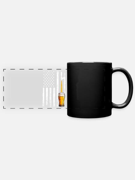 Crafbeer american flag, brewing - Panorama-Tasse farbig - Schwarz