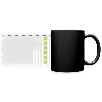 Funny Tennis Player Racket - Panorama-Tasse farbig - Schwarz - Vorne