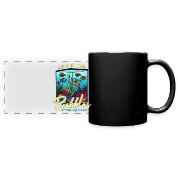 Aquarium Enthusiast Life Is The Bubbles Fishkeeper - Panorama-Tasse farbig - Schwarz - Vorne