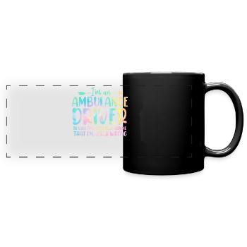 Ambulance Driver Tie Dye First Aid EMS Emergency - Full Colour Panoramic Mug - black - Front