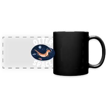 Otter Pun Space Science Astronaut - Panorama-Tasse farbig - Schwarz - Vorne