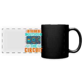 Denken Sie außerhalb des Kreislaufs. - Panorama-Tasse farbig - Schwarz - Vorne