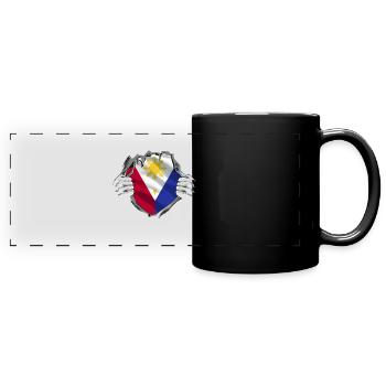 Filipino Flag Pride - Full Colour Panoramic Mug - black - Front