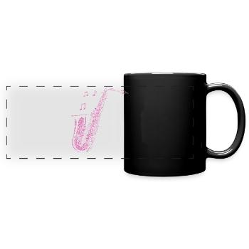 Saxophone Diamonds - Panorama-Tasse farbig - Schwarz - Vorne